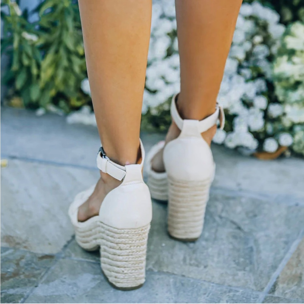 ROCCIO BRAIDED PLATFORM ESPADRILLE SANDAL - BEIGE - Picture 3 of 11